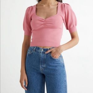 & Other Stories sweetheart neckline knit top